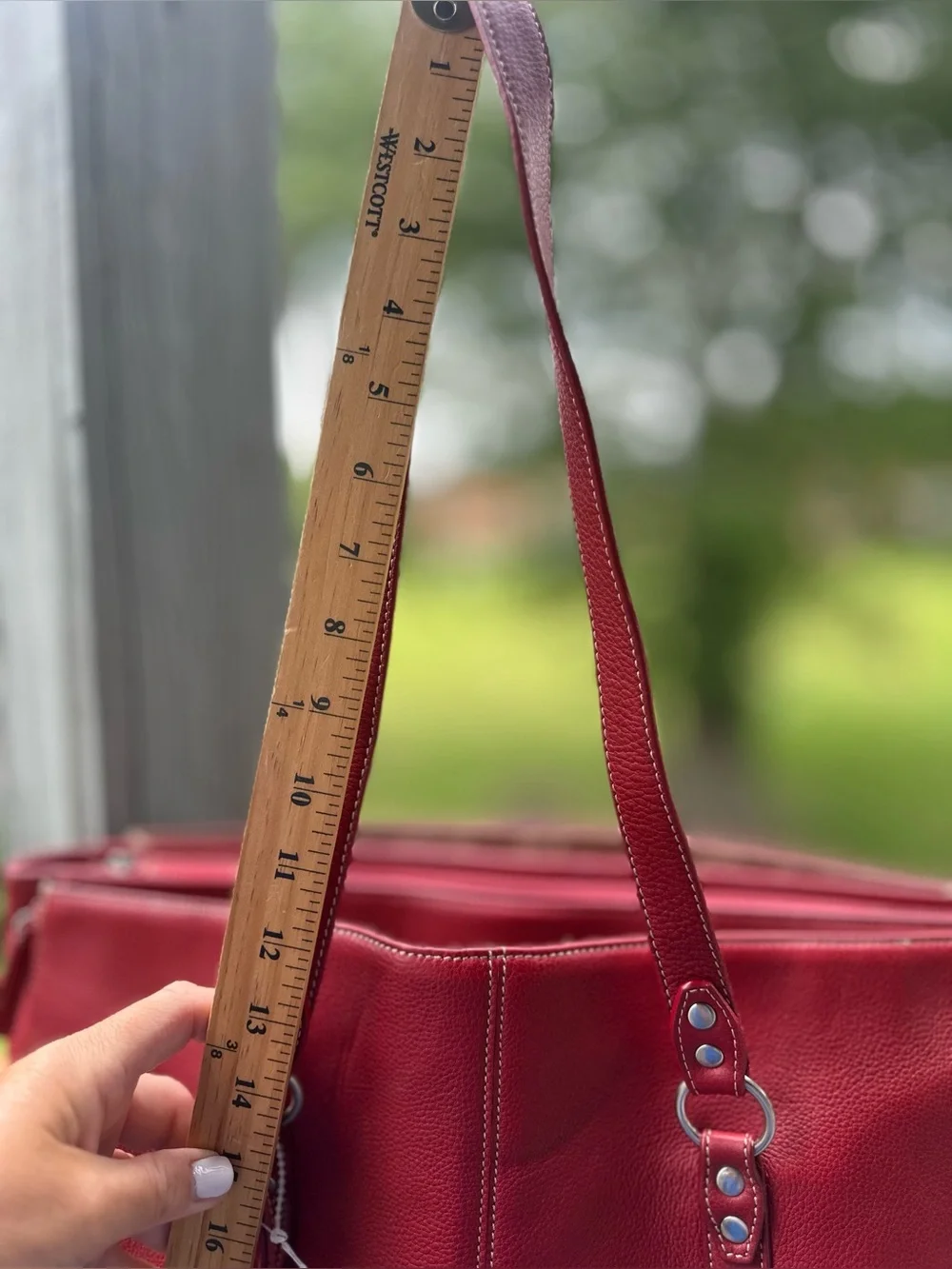 BUXTON 100% Leather Red Madison Commuter Expandable Computer Bag + WALLET Travel
